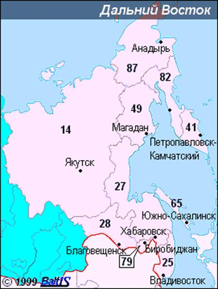 Карта схема дальнего востока 1